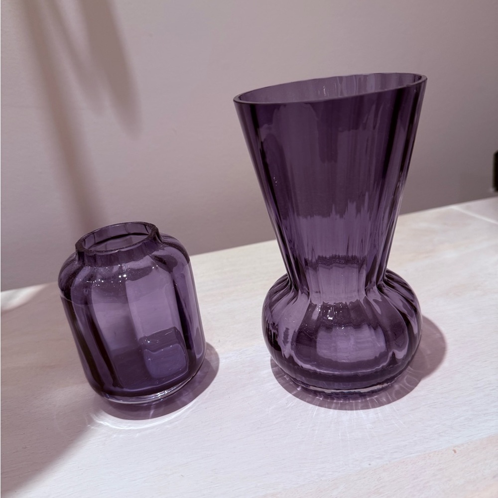 Darlington Elegant Purple Glass Vase Set